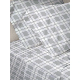 Σετ Σεντόνια Menta Εμπριμέ 380 Check Υπέρδιπλο (220x250) Sunshine