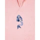 Fluffy Κεντητό Πόντσο Pink one size