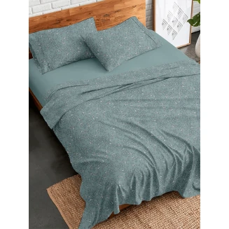 Σετ Σεντόνια Flannel 928 Aqua Διπλό (200X260) Sunshine