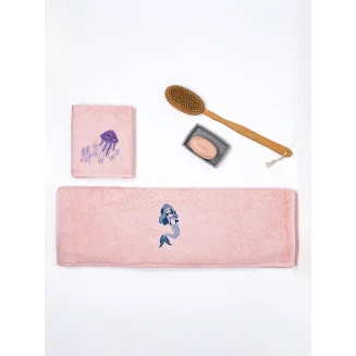 Πετσέτες Σετ Κεντητές 2 Τεμαχίων Sunshine Fluffy Pink