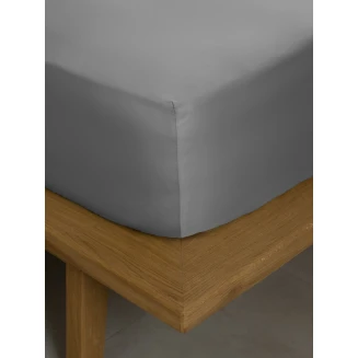 Κατωσέντονο Βαμβακοσατέν Omnia με λάστιχο Grey Υπέρδιπλο (180x200+40) Sunshine