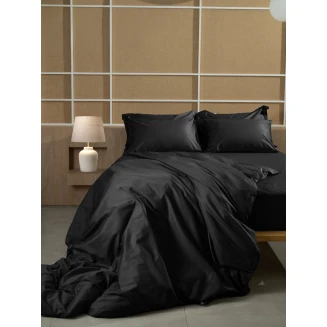 Σετ Σεντόνια Βαμβακοσατέν Omnia Μονόχρωμα Black King Size (280X300) Sunshine