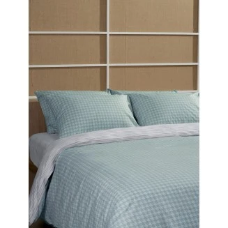 Σετ Σεντόνια Cotton Feelings 2064 Aqua Διπλό Με Λάστιχο (150X205+30) Sunshine