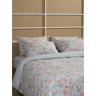 Σετ Σεντόνια Cotton Feelings 2068 Grey Διπλό Με Λάστιχο (150X205+30) Sunshine