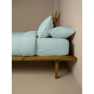 Σετ Σεντόνια Μονό Με Λάστιχο (105x205+30) Sunshine Cotton Feelings 114 Light Aqua