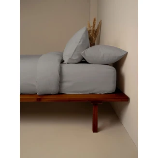 Σετ Σεντόνια Μονό Με Λάστιχο (105x205+30) Sunshine Cotton Feelings 122 Paloma Grey
