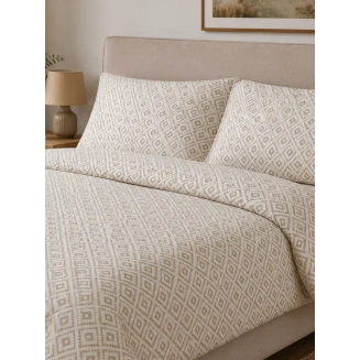 Sunshine Παπλωματοθήκη Menta Εμπριμέ 640 Beige Μονή (170x250)