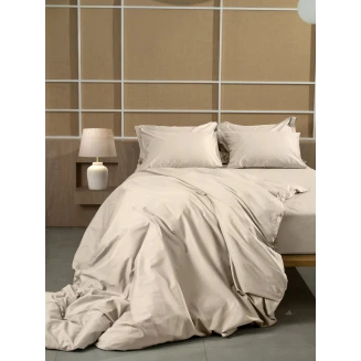 Sunshine Σετ Σεντόνια Βαμβακοσατέν Omnia Μονόχρωμα Beige King Size (280x300)