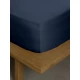 Σετ Σεντόνια Βαμβακοσατέν Omnia μονόχρωμα Blue King Size (280x300)