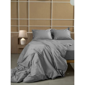 Sunshine Σετ Σεντόνια Βαμβακοσατέν Omnia Μονόχρωμα Grey King Size (280x300)