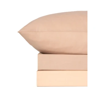 Sunshine Σετ Σεντόνια Menta 204 Beige-Brown Μονό Με Λάστιχο (100x200+30)