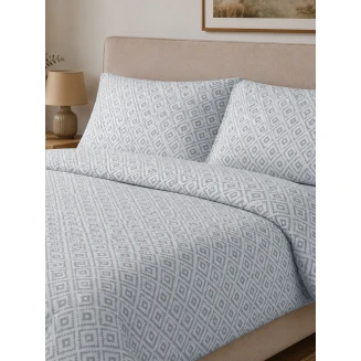 Sunshine Σετ Σεντόνια Menta Εμπριμέ 640 Blue Διπλό (200x260)