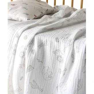 Κουβέρτα Αγκαλιάς 70x100 Muslin Kentia Canopy A Beige-White