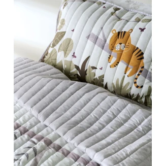 Κουβερτόριο Μονό 160x220 Σετ 2 Τεμαχίων Kentia Canopy Microfiber White-Greige