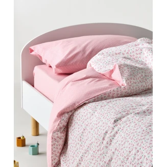 Σεντόνια Σετ 3 Τεμαχίων Μονά 160x245 Kentia Cereza White-Baby Pink-Green