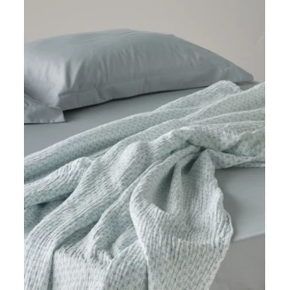 Κουβέρτα Muslin Μονή 160x240 Kentia Evanthia 02A White-Mint