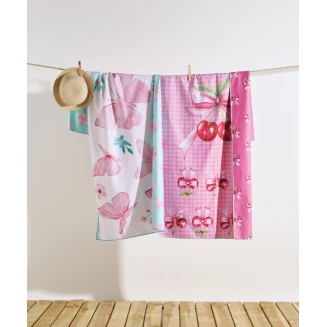 Πετσέτα Θαλάσσης 70x140 Kentia Float 266 Pink-Cherry-Green