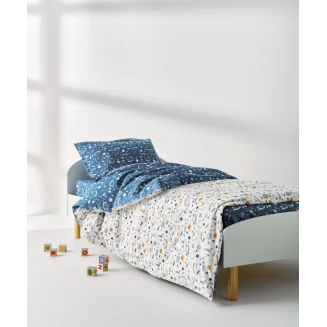 Σεντόνια Σετ 3 Τεμαχίων Μονά 160x245 Kentia Garnet White-Blue