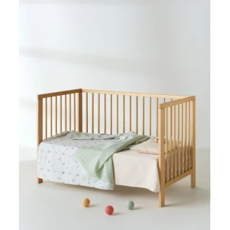 Κουβέρτα Κούνιας 100x140 Διπλής Όψης Waffle Kentia Gonzo White-Green-Ecru