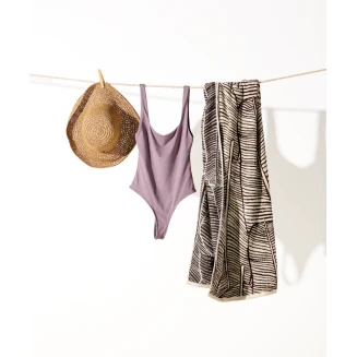 Πετσέτα Θαλάσσης Βελουτέ 80x160 Kentia Lagoon Beige-Brown