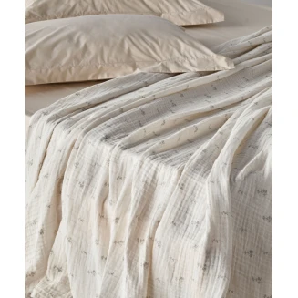 Κουβέρτα Μονή 160x240 Kentia Muslin Luma A Cream-Beige