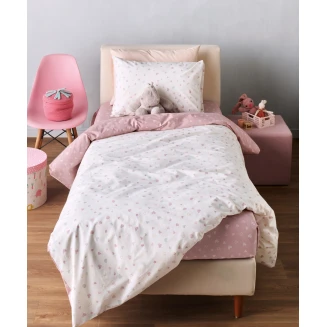Σεντόνια Σετ 3 Τεμαχίων Μονά 160x245 Kentia Marker 18 White-Dusty Pink-Veraman-Golden