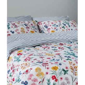 Σεντόνια Σετ 3 Τεμαχίων Μονά 160x270 Kentia Raya White-Red-Blue-Green-Golden Yellow
