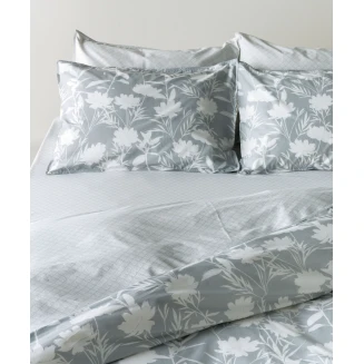 Σεντόνια Σετ King 4 Τεμαχίων 270x270 Kentia Rosaira 22 Grey-White
