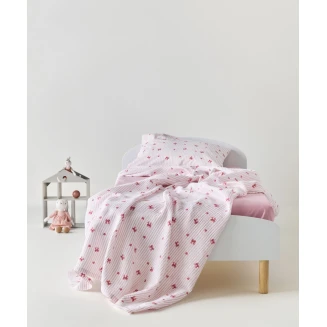 Κουβέρτα Μονή 160x240 Kentia Sassy A Pink-White Muslin