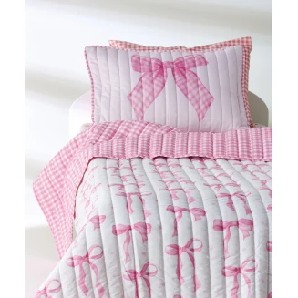 Κουβερτόριο Μονό Σετ 2 Τεμαχίων 160x220 Microfiber Kentia Sassy White-Pink