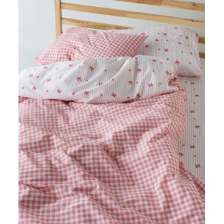 Σεντόνια Σετ 3 Τεμαχίων Μονά 160x270 Kentia Sassy White-Pink