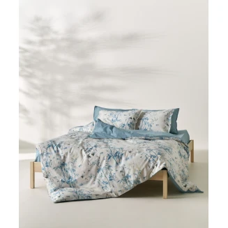 Σεντόνια Σετ King 4 Τεμαχίων 270x270 Kentia Shizen 01 Ecru-Blue