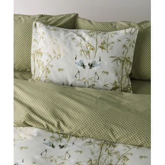 Σεντόνια Σετ King 4 Τεμαχίων 270x270 Kentia Shizen 36 Ecru-Olive Green