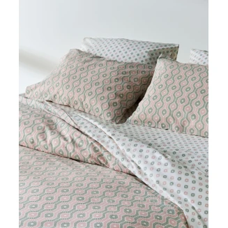 Σεντόνια Σετ King 4 Τεμαχίων 270x270 Kentia Trubi 14 Green-Pink-White