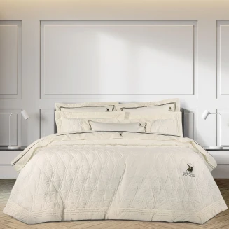 Κουβερλί Σετ Υπέρδιπλο 220x240 Greenwich Polo Club 2159 Κρέμ