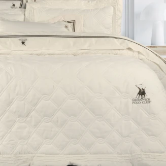 Κουβερλί Σετ Υπέρδιπλο 220x240 Greenwich Polo Club 2162 Κρέμ