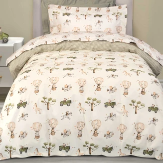 Σεντόνια Σετ Μονά 170x260 Greenwich Polo Club Essential 8860 Ivory-Olive Green