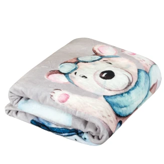 Κουβέρτα Fleece Κούνιας 110x150 Greenwich Polo Club Baby 8851 Blue-Grey