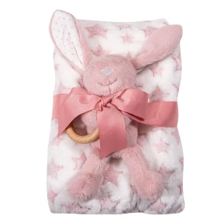 Κουβέρτα Fleece Αγκαλιάς 75x100 Greenwich Polo Club Baby 8845 Pink-White