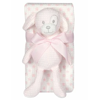 Κουβέρτα Πικέ Αγκαλιάς 75x100 Greenwich Polo Club Βaby Essential 8857 Pink-White