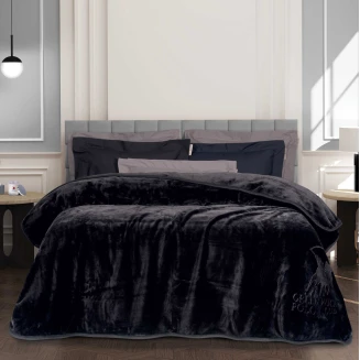 Κουβέρτα Velour Μονή 160x240 Greenwich Polo Club 3440 Μαύρο