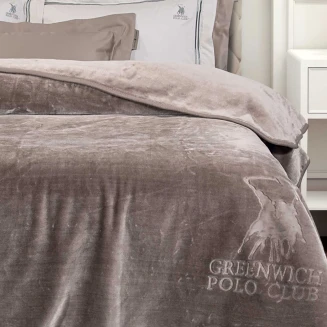 Κουβέρτα Velour Μονή 160x240 Greenwich Polo Club Essential 3497 Taupe
