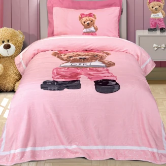 Κουβέρτα Fleece Μονή 160x220 Greenwich Polo Club Junior 8839 Beige-Grey-Pink