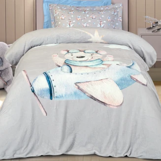 Κουβέρτα Fleece Μονή 160x220 Greenwich Polo Club Junior 8851 Blue-Grey