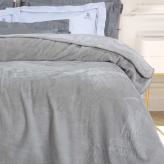 Κουβέρτα Velour Υπέρδιπλη 220x240 Greenwich Polo Club 3442 Ασημί
