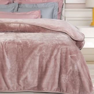 Κουβέρτα Velour Υπέρδιπλη 220x240 Greenwich Polo Club 3469 ΜΟΝ Nude