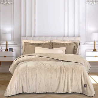 Κουβέρτα Fleece Μονή 170x240 Greenwich Polo Club Essential 4438 Beige