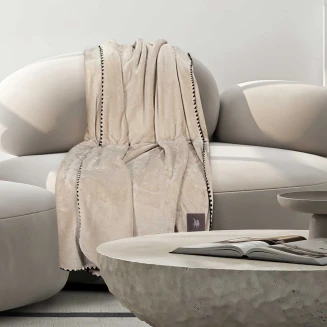 Κουβέρτα Καναπέ Fleece 130x170 Greenwich Polo Club Essential 4438 Beige