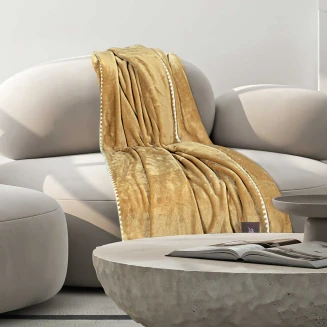 Κουβέρτα Καναπέ Fleece 130x170 Greenwich Polo Club Essential 4441 Ochre