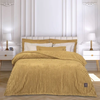 Κουβέρτα Fleece Υπέρδιπλη 220x240 Greenwich Polo Club 3488 Ochre